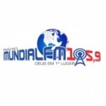 Logo da emissora Rádio Mundial 105.9 FM
