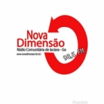 Logo da emissora Rádio Nova Dimensão 104.9 FM